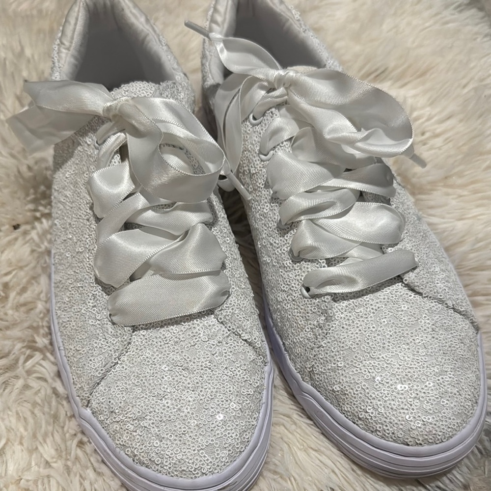 Keds White Sparkly Sneakers for Special Occasions
